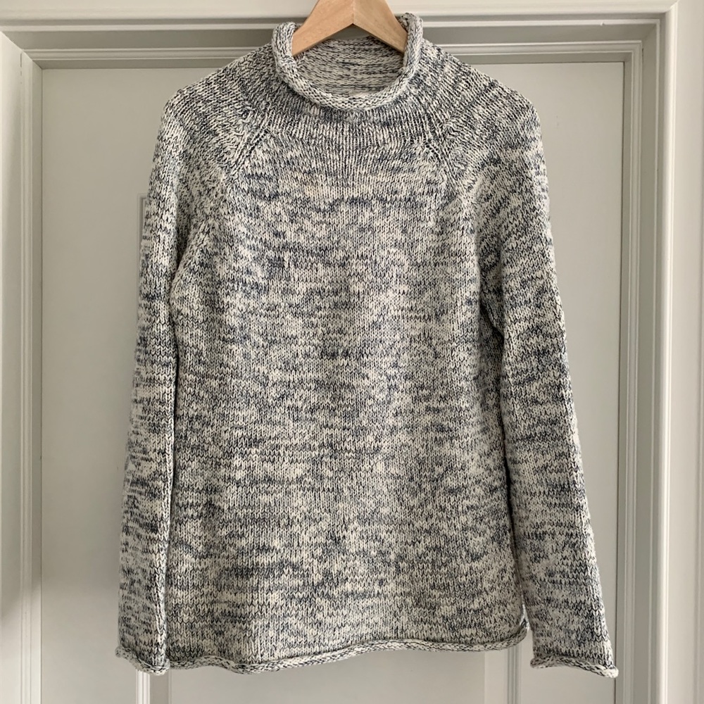 LLBean Cotton Ragg Sweater Funnelneck Pullover